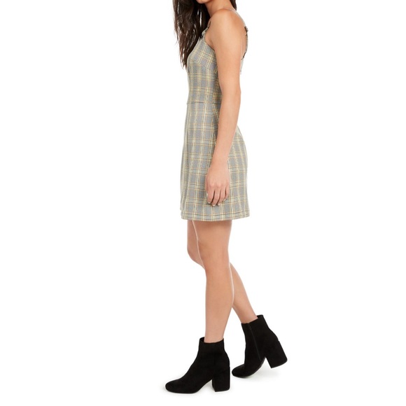 Bebop Tartan Plaid Square Neck Sleeveless Academia Yellow Sheath Dress Size 2X - Picture 4 of 10